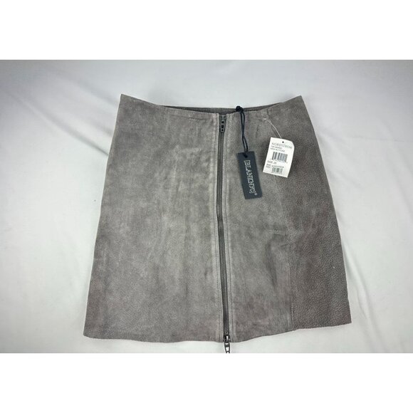 NWT Blank NYC 100% Leather/Suede Mini Skirt in Charcoal Gray Size 25 - Picture 2 of 8